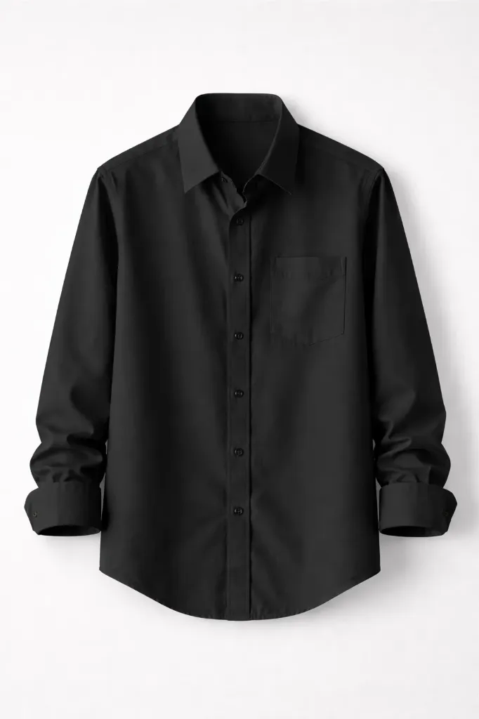 cotton shirt (SMALL, BLACK)